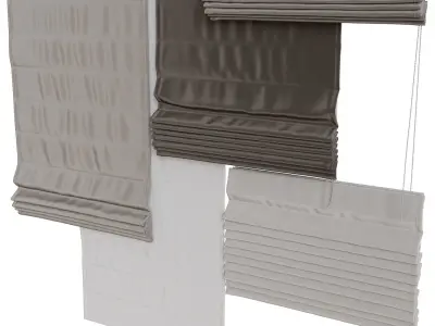 Set of Roman blinds 3 3D model