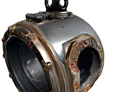 Rusty Industrial Mechanical Device Low-poly 3D model