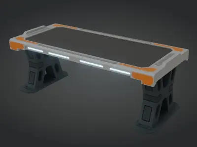 Sci-fi Work Bench - Low poly - PBR - Game ready Low-poly 3D model