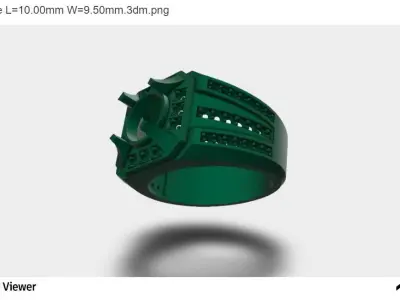 Men Ring With Round Cut Center stone 3D print model