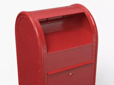 Street Mail Box Red 3D model