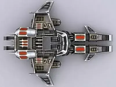 3DRT - Sci-Fi Airspace - Space Fighter B-03 Low-poly 3D model