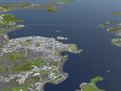 Rio de Janeiro Brazil 50x50km 3D model