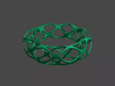 Bracelet style Voronoi green 3D print model