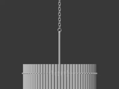 Casandra 4 light Brushed Brass Pendant Crystal Chandelier 3D model