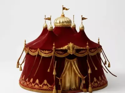 Royal Circus Tent 3D Model Low-poly 3D model