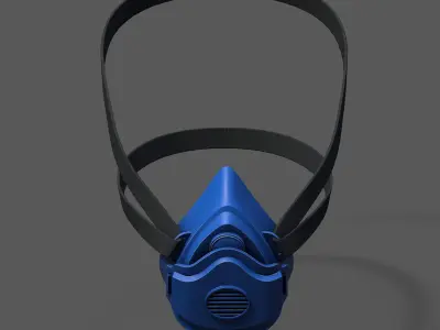 Gas mask helmet safety plastic mask protection  Low-poly 3D model
