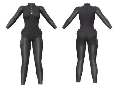 Full Sci-Fi Futuristic Wear Costume Outfit Low-poly 3D model