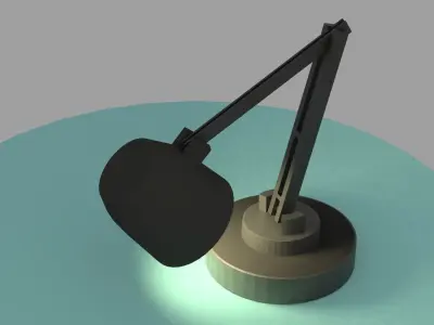 Table Lamp Old School Low-poly 3D model