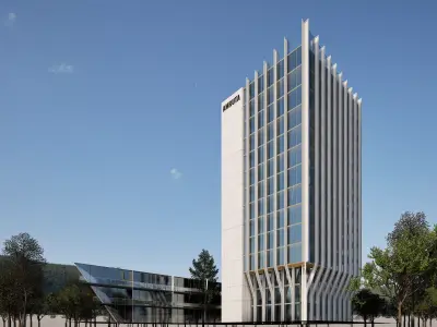 Modern Commercial Glass Building 3D Model Low-poly 3D model