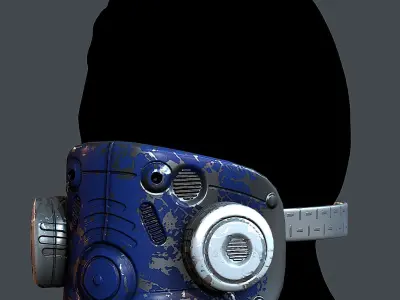 Gas mask helmet 3d model scifi Low-poly  Low-poly 3D model 496