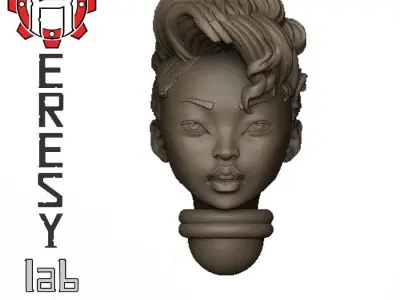 Heresylab - Female Sci-Fi heads for conversions SET 9 of 21 3D print model