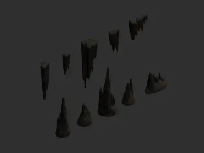 Cave Rocks Combo Low-poly 3D model