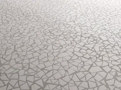 Floor Small Mosaic Crackle White 06 Texture