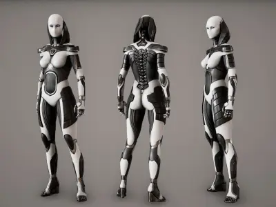 Robot 7 Low-poly 3D model