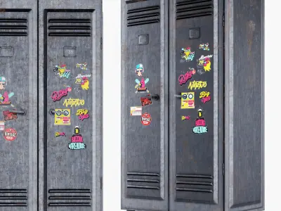 Metal locker 3D model