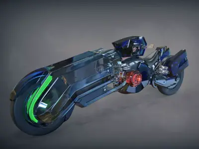 Dynasty futuristic motorcycle 3D model