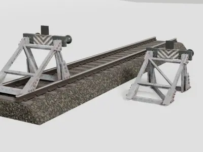 Railway buffer model Low-poly 3D model