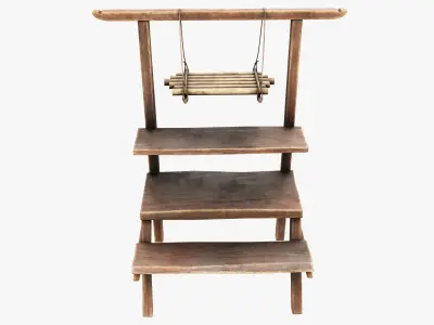 Market Stall Cotton Low-poly 3D model