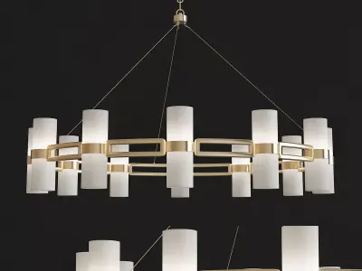 Devon Light Chandelier Antique Brass low poly 3d model Low-poly 3D model