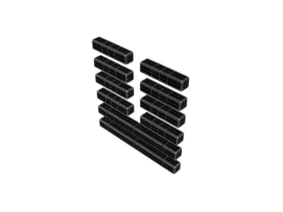 I Ching Hexagrams 19 lin v1 001 Low-poly 3D model