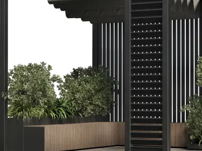 Landscape Furniture with Pergola and Roof garden 3D model