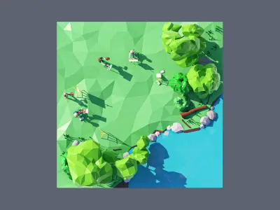 land 97A Low-poly 3D model