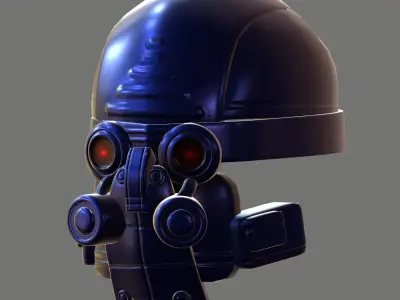 Gas mask helmet 3d model scifi Low-poly  3D model shop