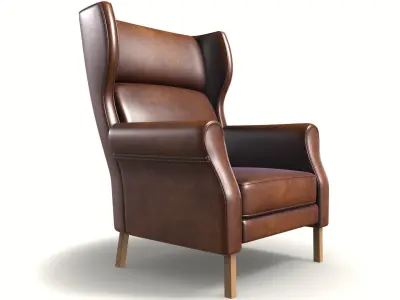 wingback chair indust 018 Low-poly 3D model