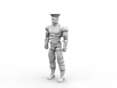 Guile Action figure articulated Street Fighter  3D print model