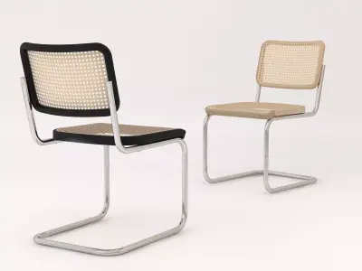 S 32 chair with frame and woven seat 3D model