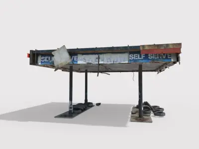 Abandoned Petrol Station 3D model