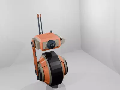 Futuristic Sci-Fi Robot Drone Low-poly 3D model