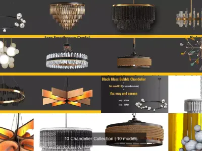 10 Chandelier Collection 3D Model Pack