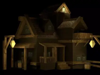 Simple Medieval House Free low-poly 3D model