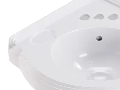 Bathroom Corner Sink White 3D model