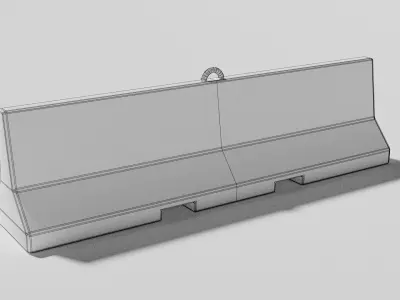 Concrete Barrier Type 1 Low-poly 3D model