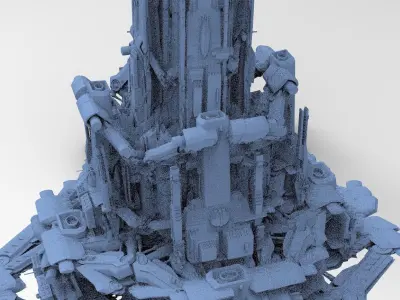 Advanced Ancient Civilization Ship architecture 18  3D model