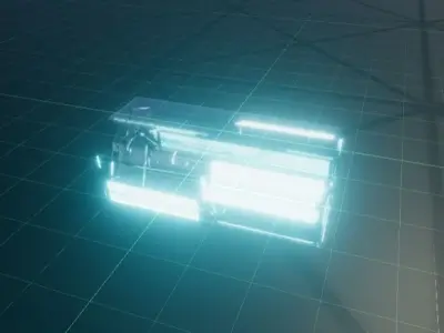 PBR Turret with custom shaders Free 3D model