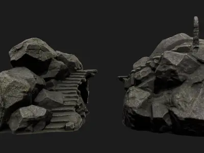 Old Temple Low-poly 3D model