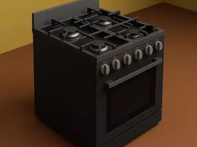 High Quality Low Poly Stove Perfect for Gaming and Architecture Low-poly 3D model