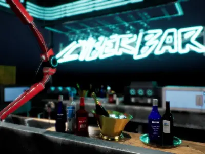 CyberPunk Sci-Fi Bar Asset Pack Low-poly 3D model