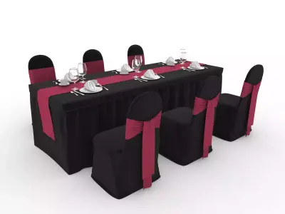 Collection Banquet Table and Chair 48 3D Model Pack