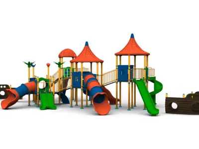 High detailed 3D Ship Themed model playGround kindergarten set 3D model