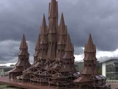 Witches leader houses together new with greenhouses 3D 3D model
