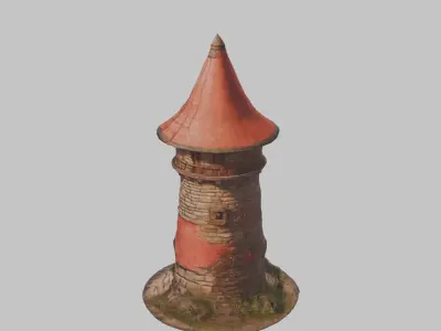 Medieval Fantasy Stylized Tower Low-poly 3D model