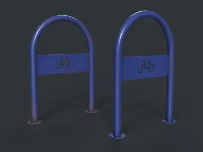 Bike Rack 18 PBR Game Ready Low-poly 3D model