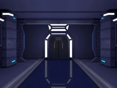 Sci Fi Corridor 3D model 56