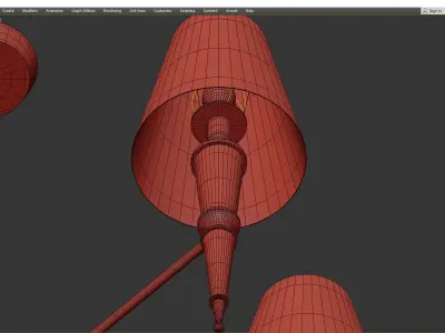 VERSAILLES CHANDELIER WITH PAINTED SHADE Low-poly 3D model