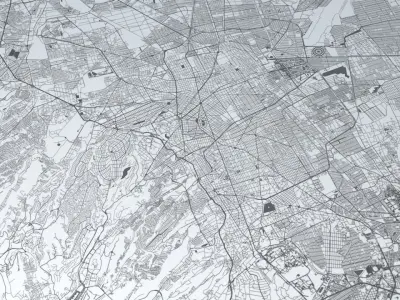 Mexico City Road Network and Streets 3D model